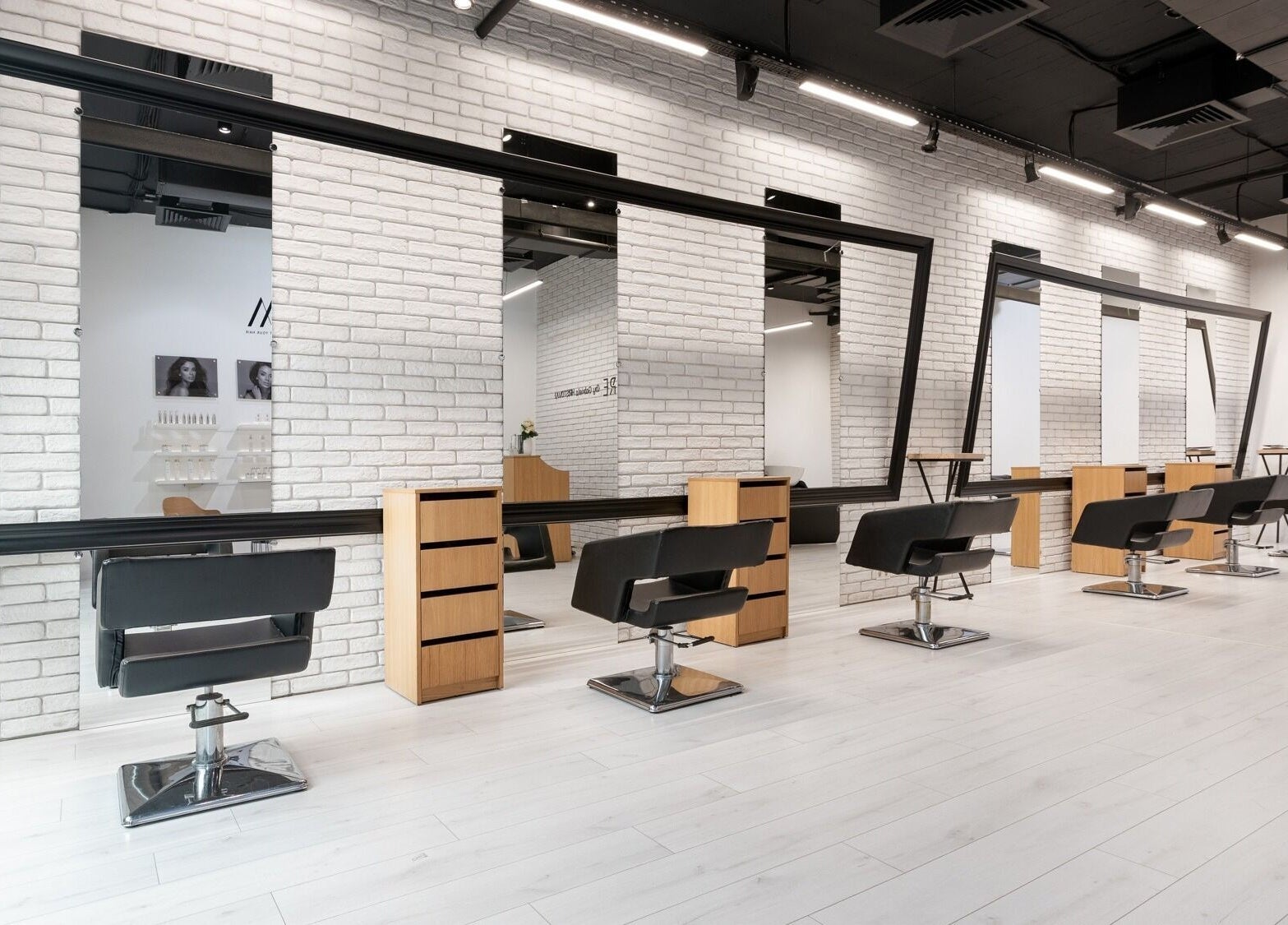 Sleek and modern styling stations at Salon Inspire, kv. Mladost 1, София, BG, showcasing elegance.