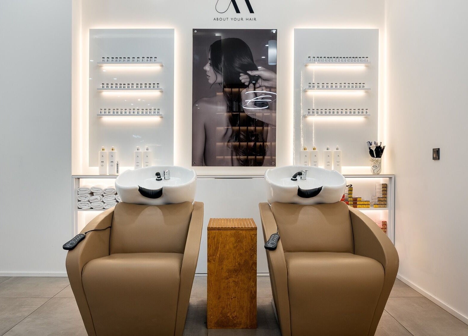 Elegant salon wash stations at Salon Inspire, kv. Krustova vada, София, Област София, BG for premium hair care.