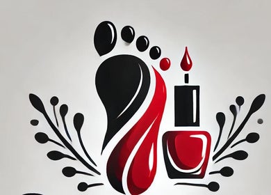 Artistic foot and nail polish design at Pedishack Foot and Nail Services, Fayetteville, Tennessee, US.