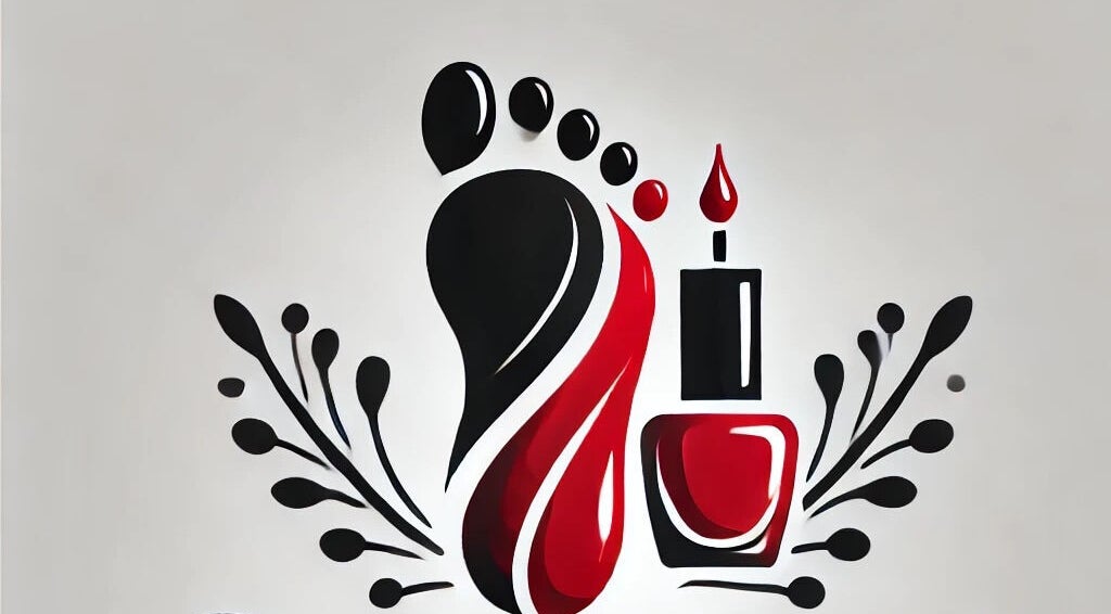 Artistic foot and nail polish design at Pedishack Foot and Nail Services, Fayetteville, Tennessee, US.
