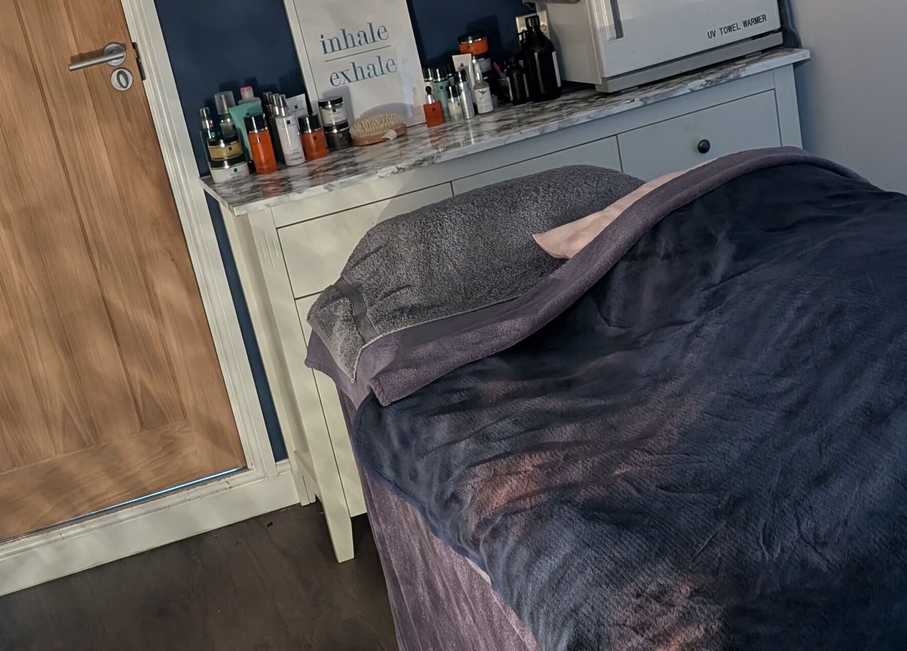 Calm treatment room at Sensational Beauty, Mirfield, England, GB, perfect for relaxation and wellness therapies.