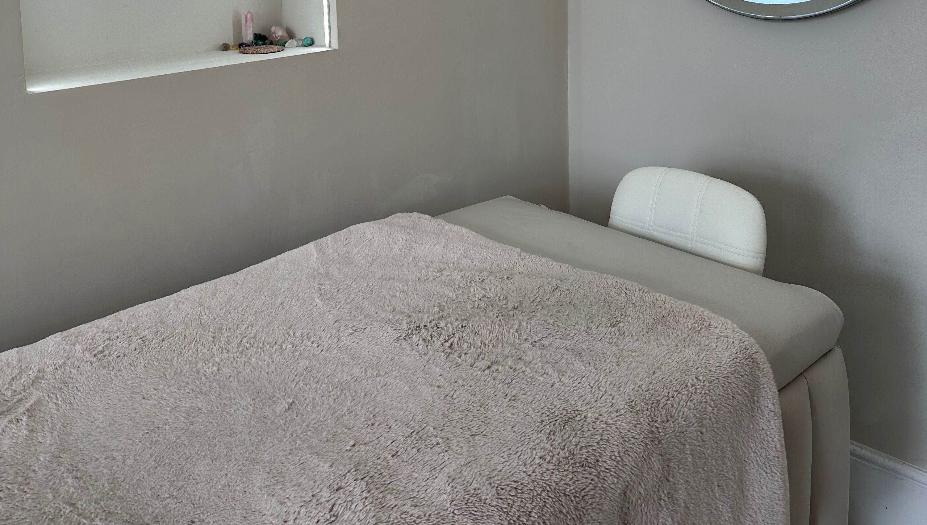 Cozy treatment room at Lashtoxx offers relaxation in Halifax, England, GB.