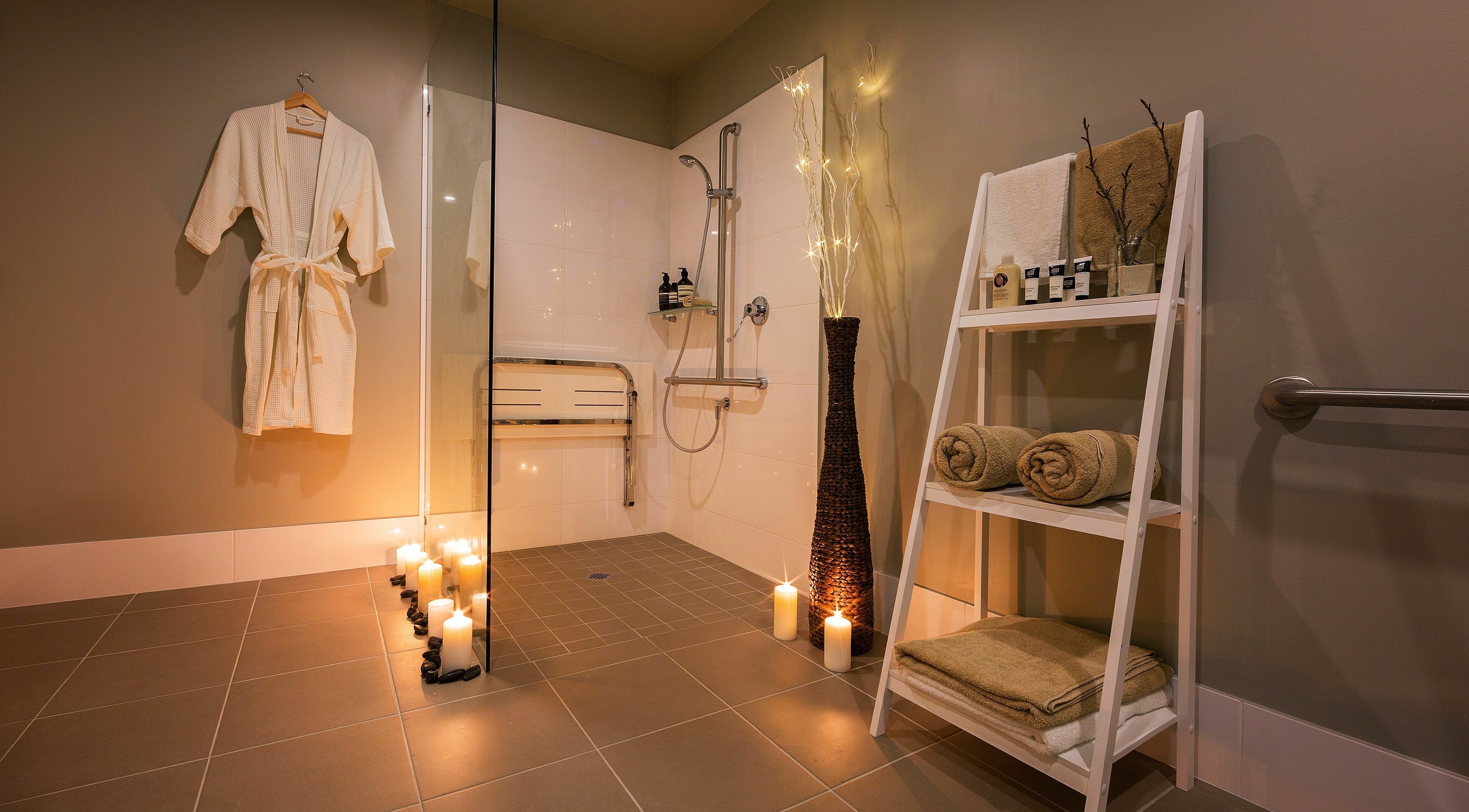 Tranquil shower room at Urban Fusion Massage and Day Spa in Harrison, Australian Capital Territory, AU.