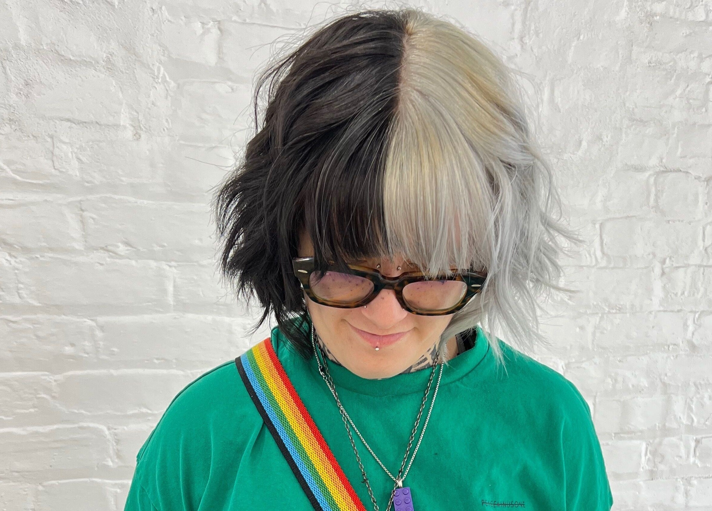 Duo-tone hairstyle showcased at Eversaint Salon, New Orleans, Louisiana, US.