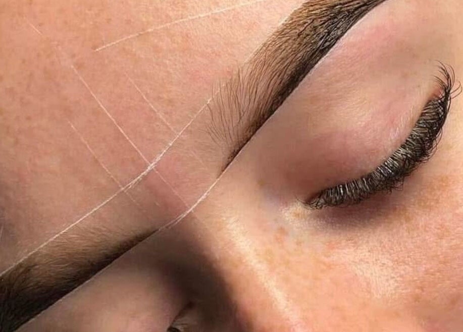 Detailed brow shaping at Miss Highbrow Semi-Permanent Make-up, Lash and Brow Studio, Glasgow, Scotland, GB.