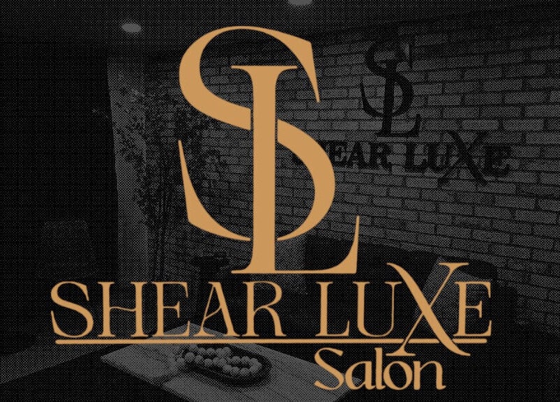 Shear Luxe Salon logo against a stylish backdrop in Lake Charles, Louisiana, US.