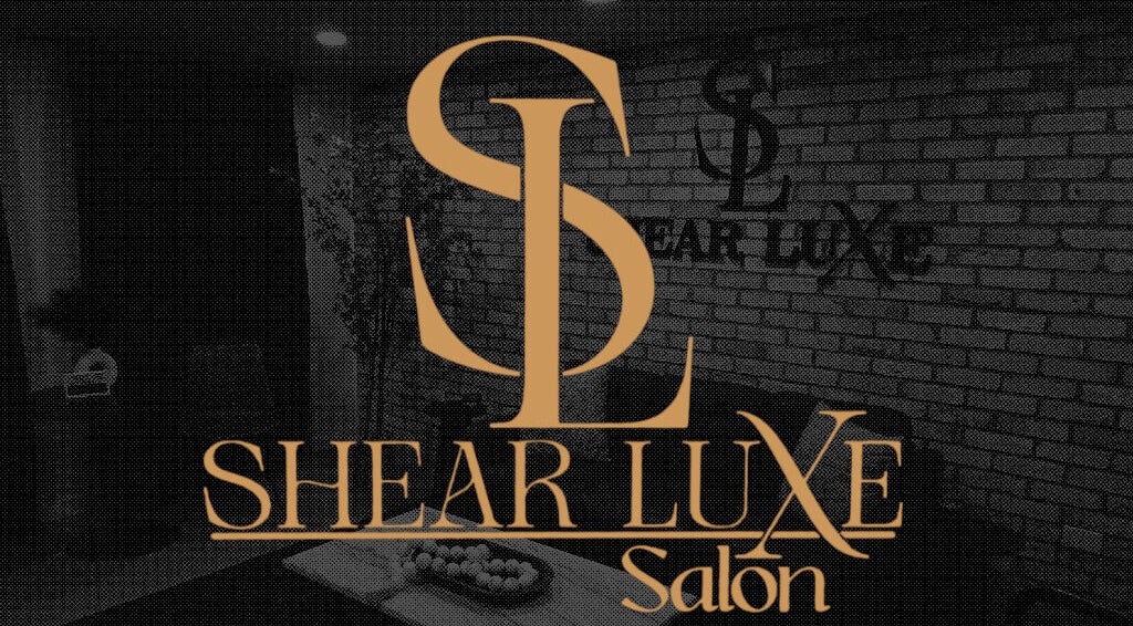 Shear Luxe Salon logo against a stylish backdrop in Lake Charles, Louisiana, US.
