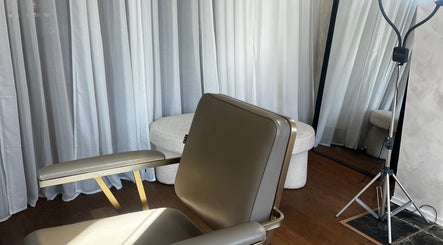 Sleek salon chair setup at Lengths | By CJP, showcasing modern elegance in Writtle, England, GB.