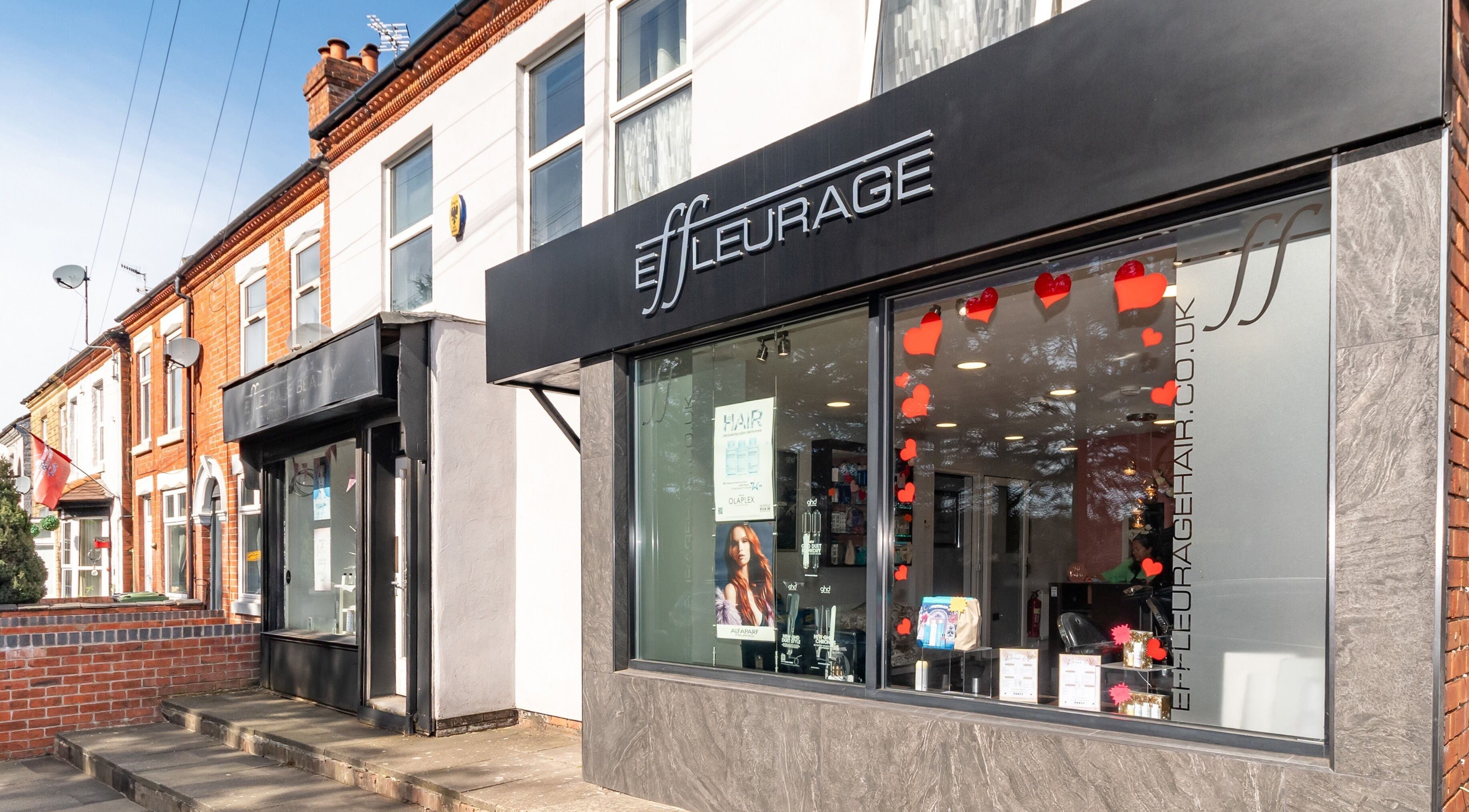 Effleurage Hair and Beauty Limited salon exterior in Langley Mill, England, GB, showcasing modern elegance.