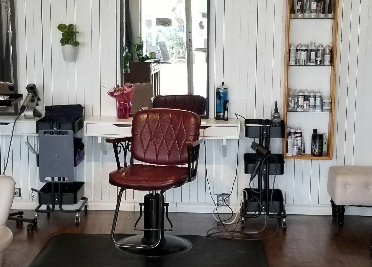Stylish salon chair at Darling and Dapper Salon and Spa, Abbotsford, British Columbia, CA.