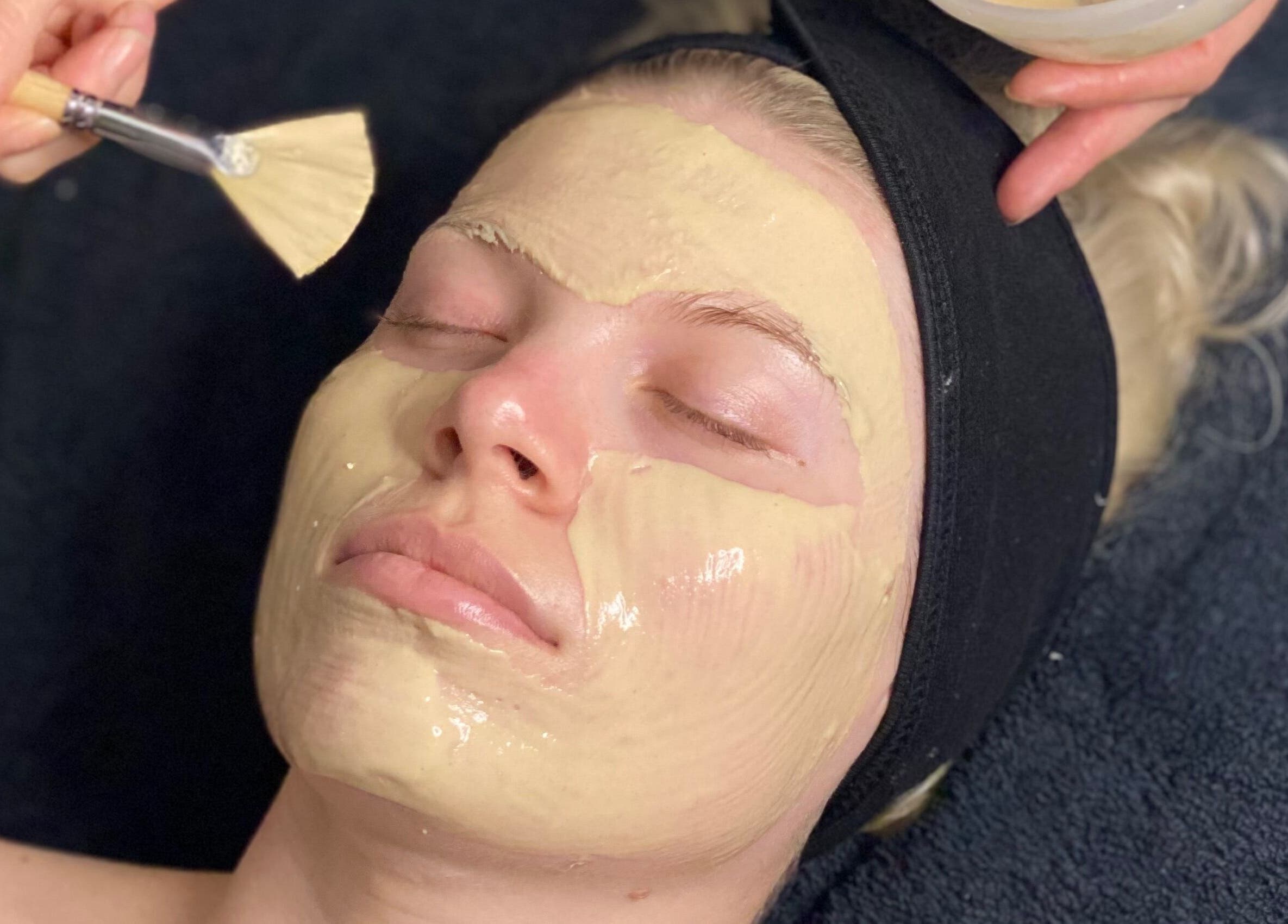 A soothing facial mask application at Nu-Yu Advanced Skin Solutions, located in Sidcup, England, GB.