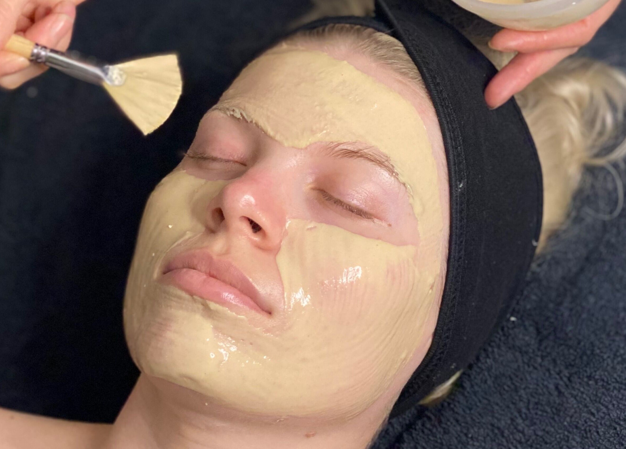 A soothing facial mask application at Nu-Yu Advanced Skin Solutions, located in Sidcup, England, GB.