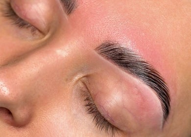 Detailed eyebrow lamination at Hollie Fitzmartin Studio and Academy, Atherton, England, GB.