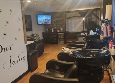 Cozy interior of Starrlight Beauty in Minerva, Ohio with modern salon chairs and tranquil decor.