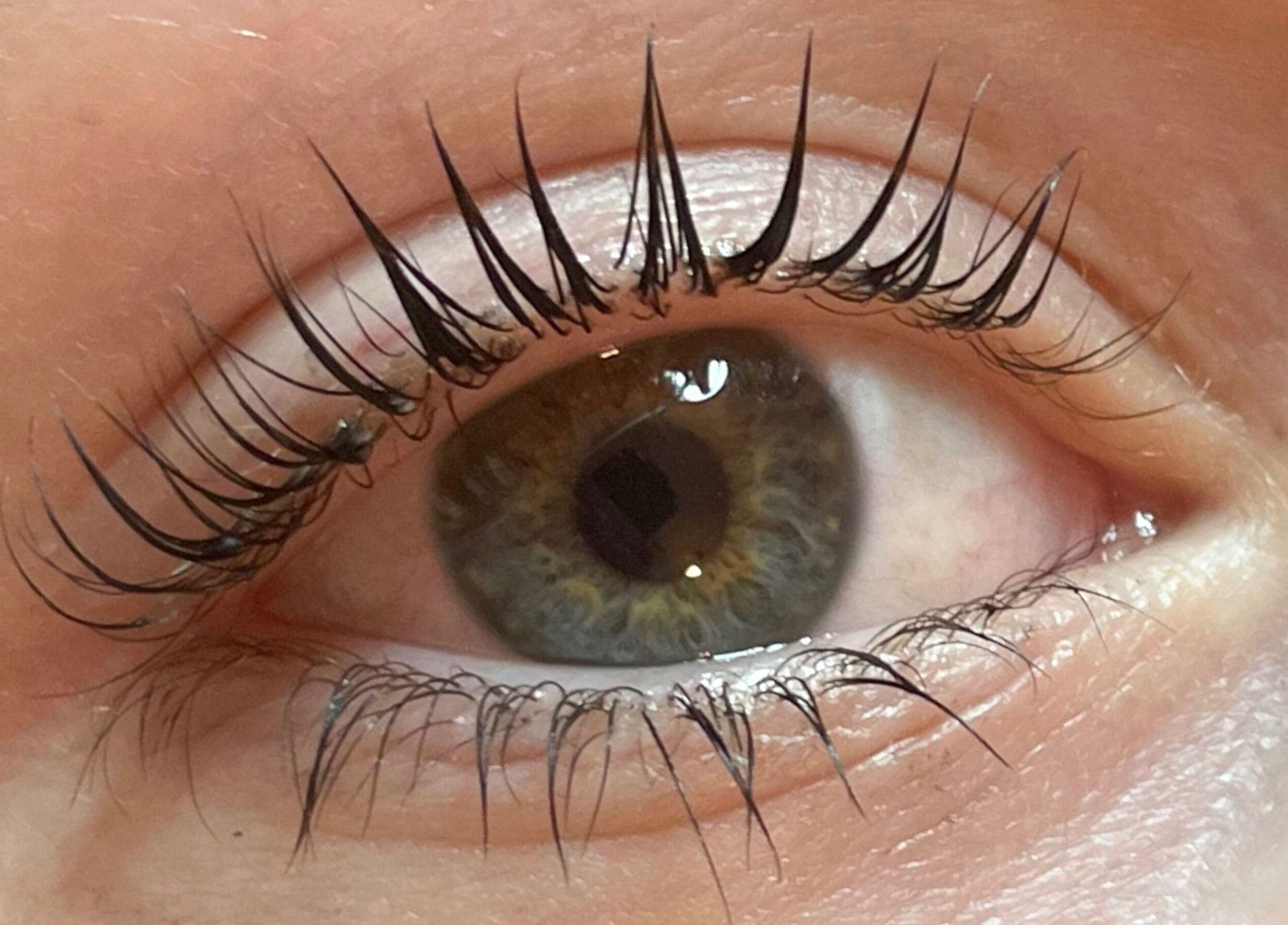 Close-up of beautifully enhanced lashes at Little Rest Skin Treatment Room, Birmingham, England, GB.