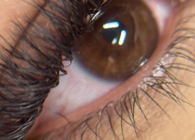 Primer plano de un ojo con pestañas saludables en Monic Beaux, Bayamón, Puerto Rico, US.