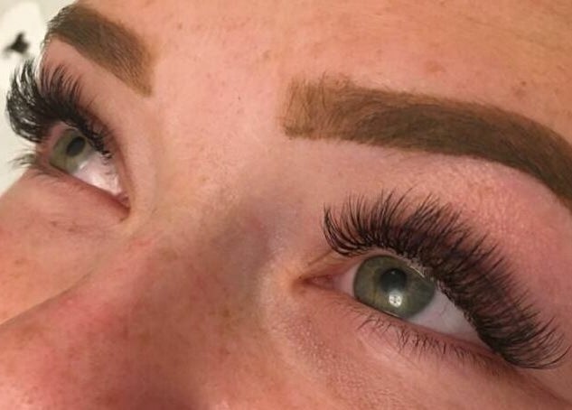 Close-up of lush eyelash extensions at Lash & Co, Fleetwood, England, GB, showcasing expertly applied lash artistry.