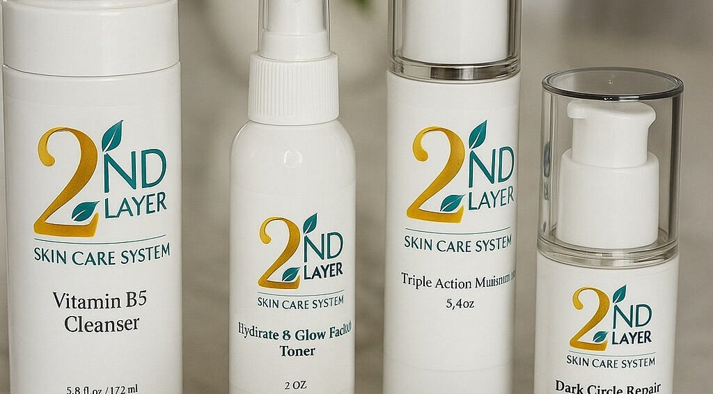 2nd Layer skincare products at QOC Beauty Bar, Greenville, North Carolina, US, for nourishing skin care routine.