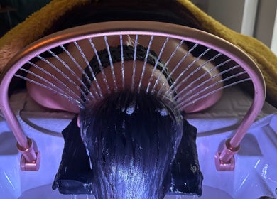 Relaxing hydrotherapy at Wellness-On-Sea, Southend-on-Sea, England, GB with soothing water streams.