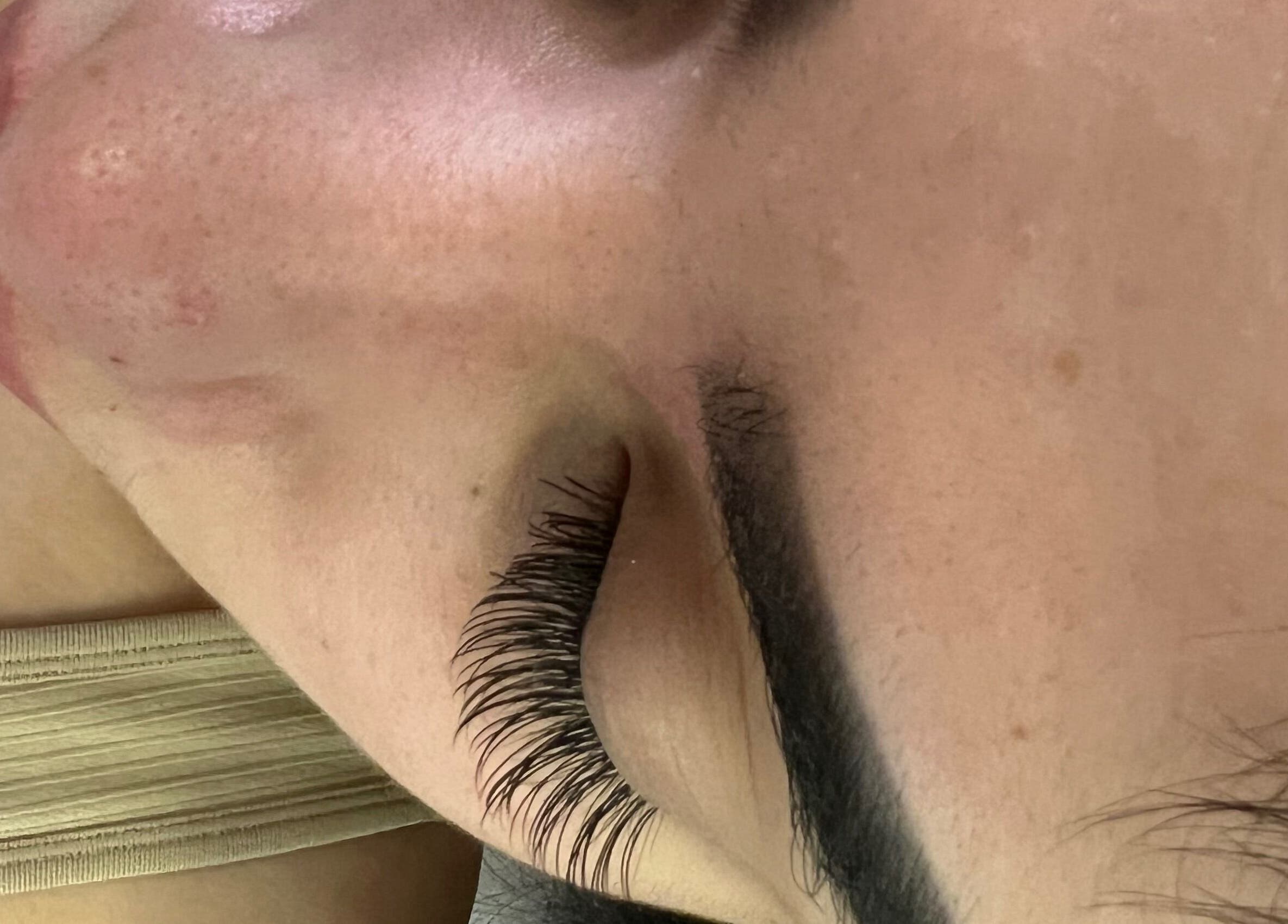 Close-up of beautifully styled lashes at Super Q Lash Beauty, Upland, California, US.