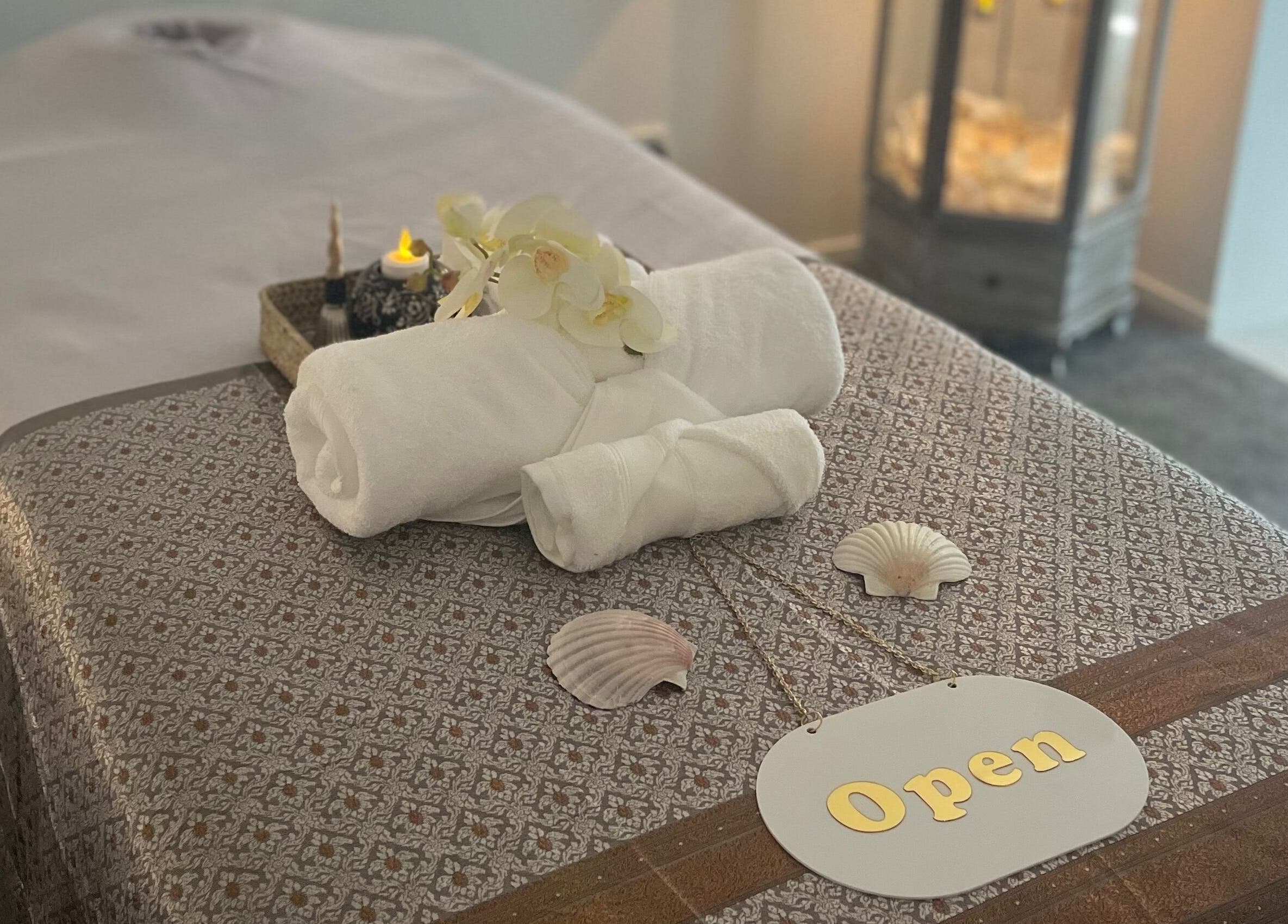 Relaxing massage table at Wai Thai New Brighton Massage Clinic, Christchurch, Canterbury, NZ.