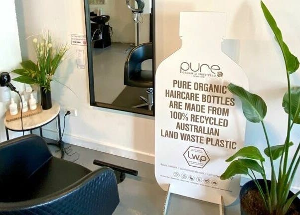 Trendy salon interior at Laura and Co Hairdressing, Rozelle, New South Wales, AU with eco-friendly decor.