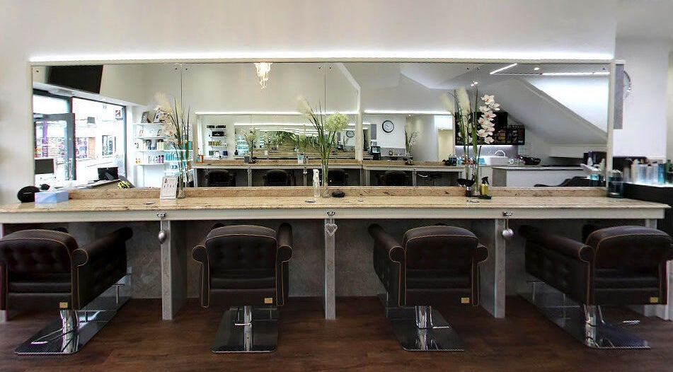 Chic styling chairs and mirrors at Design A Head Tunbridge Wells, Tunbridge Wells, England, GB.