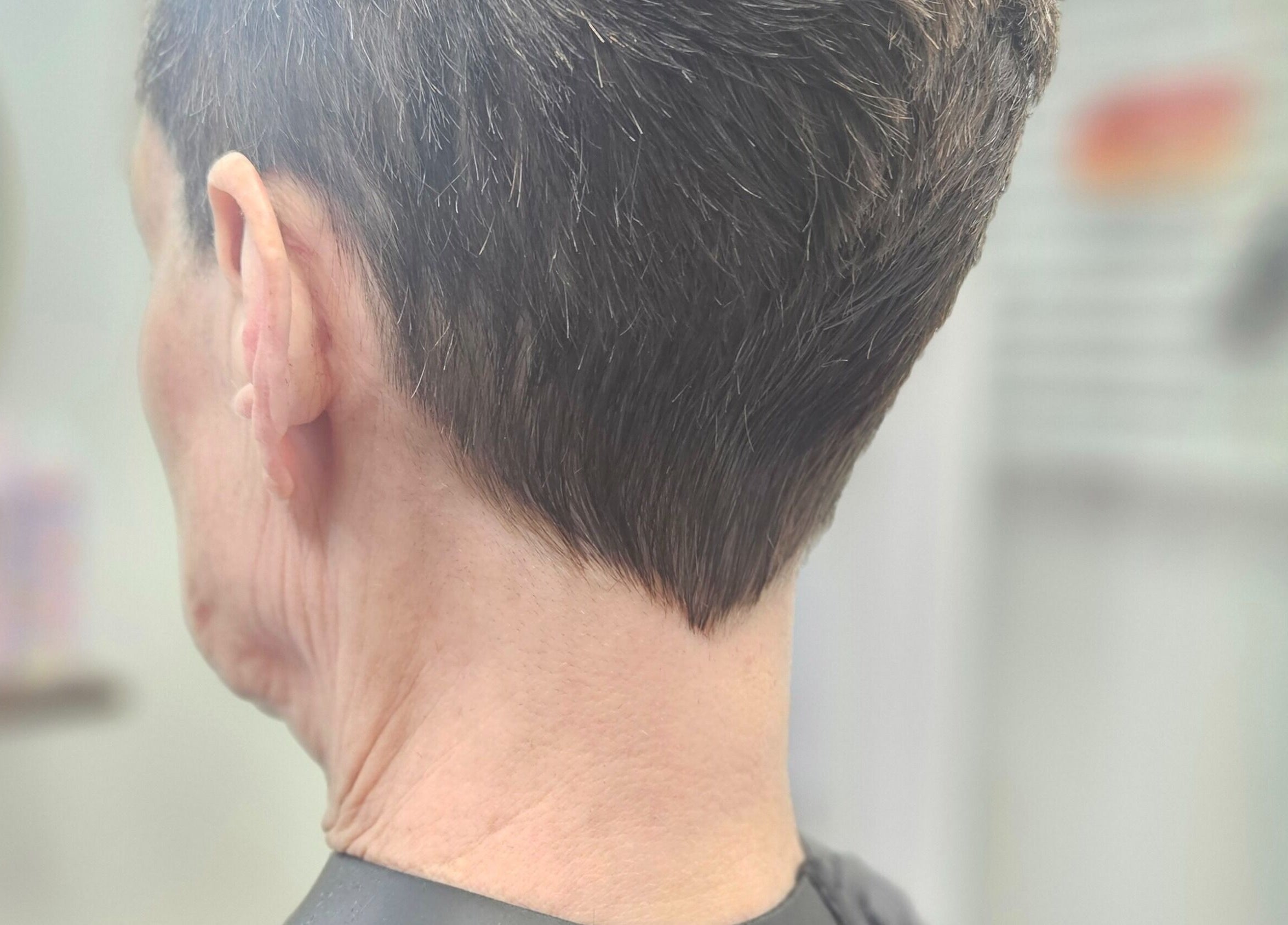 Close-up of a stylish pixie haircut at Roxstar Hair Design in Punta Gorda, Florida, US.