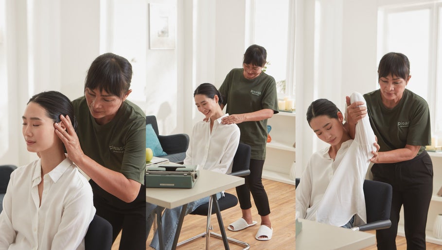 Therapist at Please Massage in Bangkok, Bangkok, TH giving a calming massage in a serene setting.