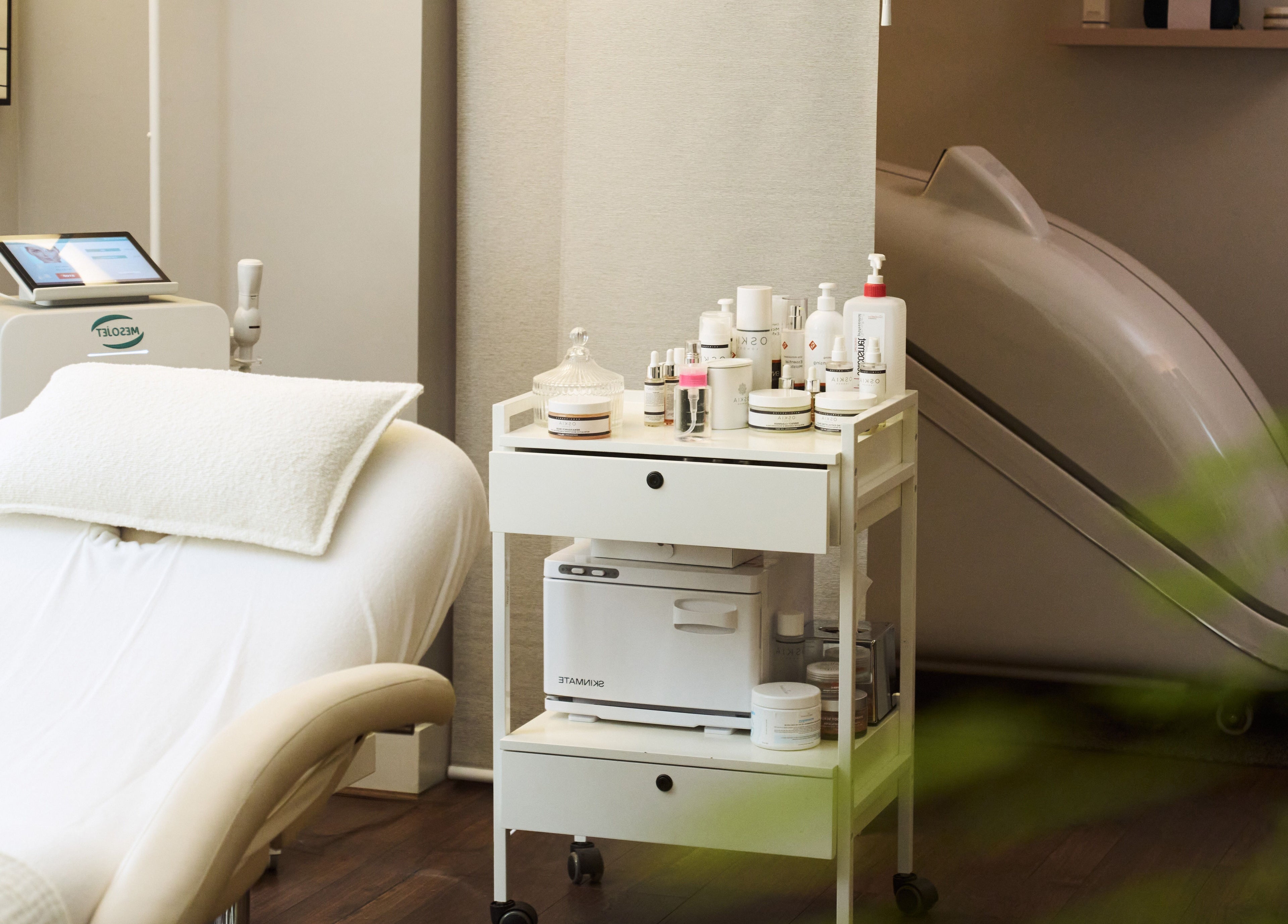 Modern spa room with beauty equipment at Wellness at The Laslett, London, England, GB.