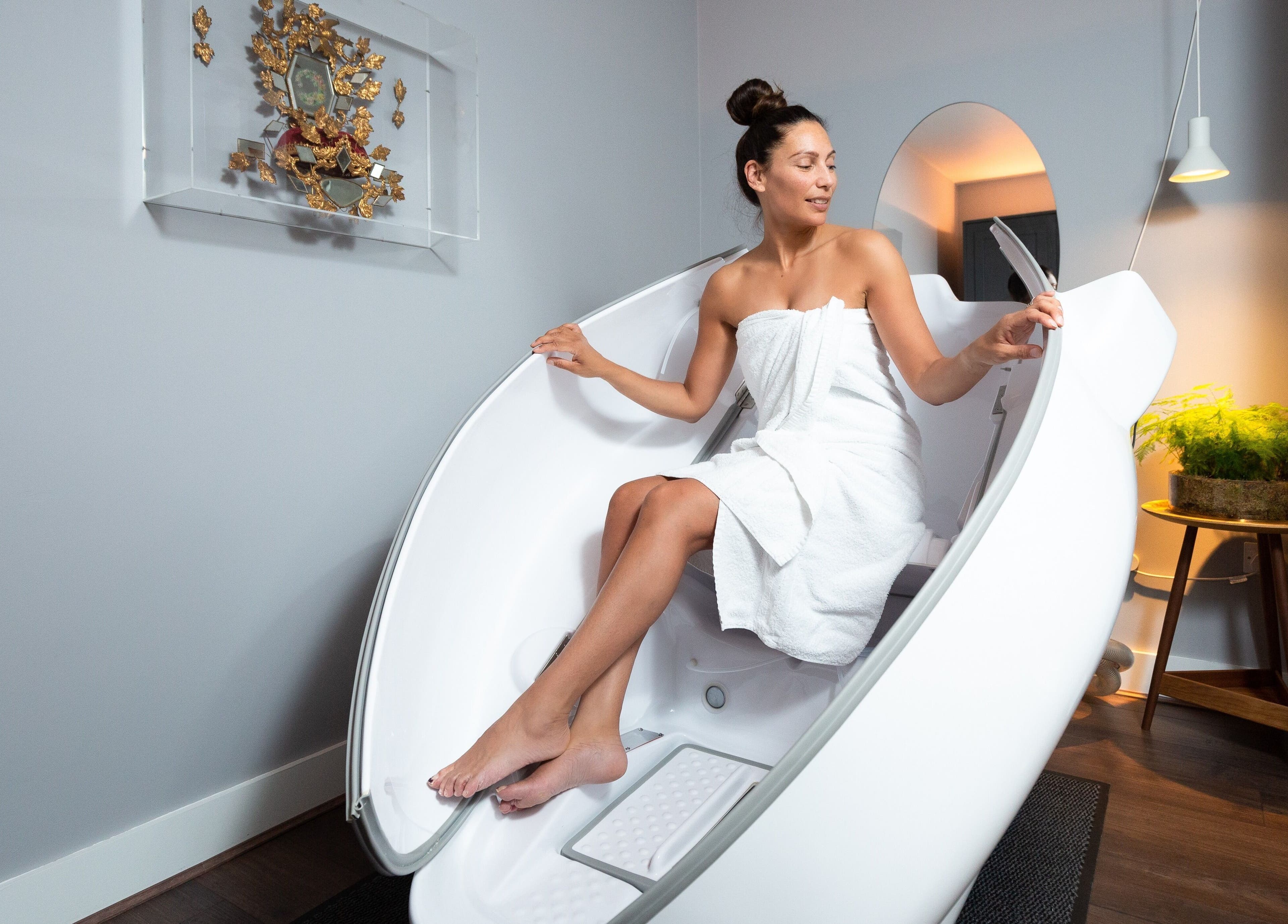 Relaxing spa experience in a wellness pod at Wellness at The Laslett, London, England, GB highlighting modern luxury.