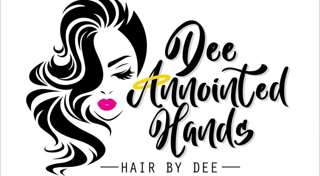 Logo of DEE ANOINTED HANDS in Sangre Grande Regional Corporation, TT, featuring stylized hair and text.