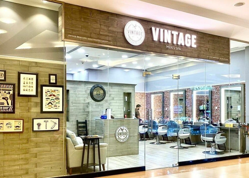 Entrance of Vintage Men's SPA - Al Wahada Mall, Abu Dhabi, AE showcasing modern decor and inviting ambiance.