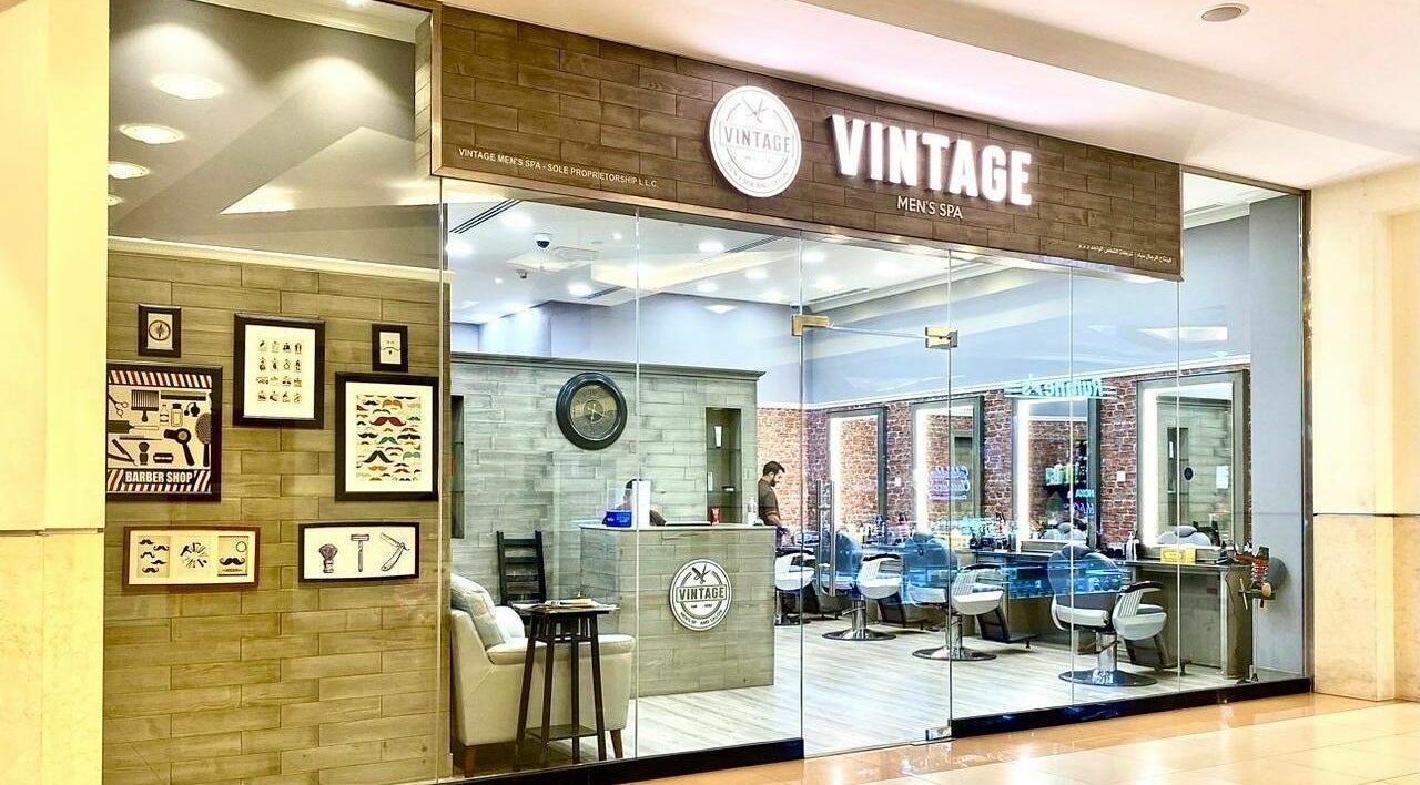 Entrance of Vintage Men's SPA - Al Wahada Mall, Abu Dhabi, AE showcasing modern decor and inviting ambiance.