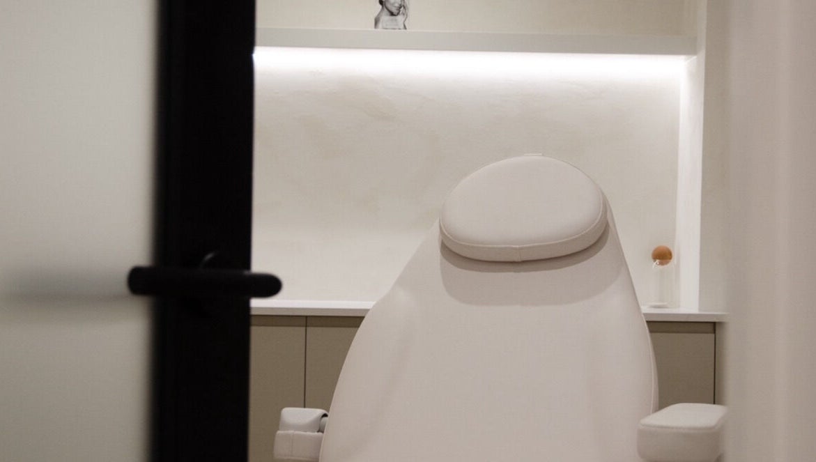 Elegant treatment chair at Emily Jane PMU & Brows, Truro, England, GB, showcasing a serene environment.
