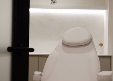 Elegant treatment chair at Emily Jane PMU & Brows, Truro, England, GB, showcasing a serene environment.