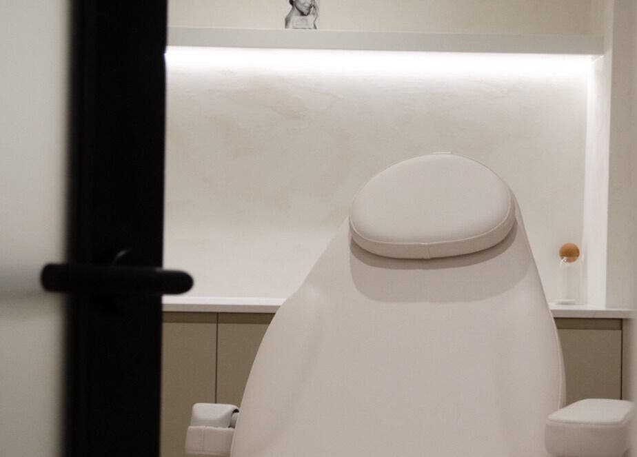 Elegant treatment chair at Emily Jane PMU & Brows, Truro, England, GB, showcasing a serene environment.