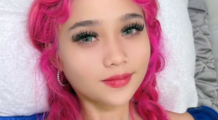 Enhanced eyelashes and pink hair at JENNY LASHES. BROWS (1) Fareast Plaza, Singapore, Singapore, SG.
