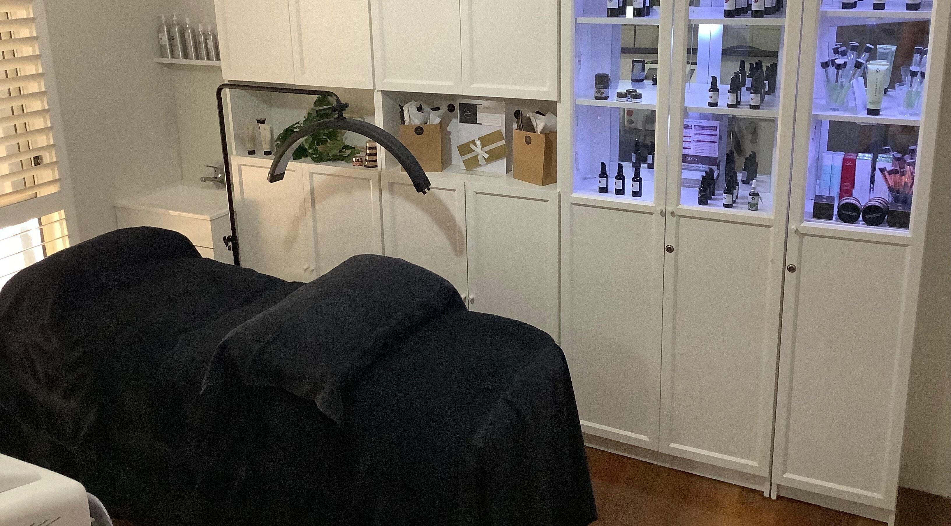 Luxurious treatment room at Beauty By Roslyn, Mount Crosby, Queensland. Elegance and relaxation combined.