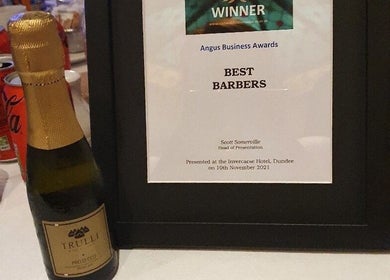 Stefs barber's Forfar wins Best Barbers at Angus Business Awards. Located in Forfar, Scotland, GB.