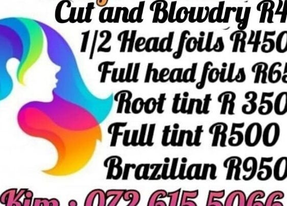 Stylish Scissors hair service menu in Roodepoort, Gauteng, ZA with prices for various treatments.