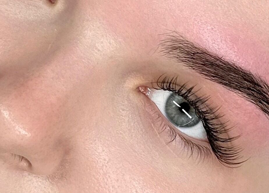 Close-up of expertly styled eyelashes at Bea Paulette Artistry, Stevenage, England, GB.