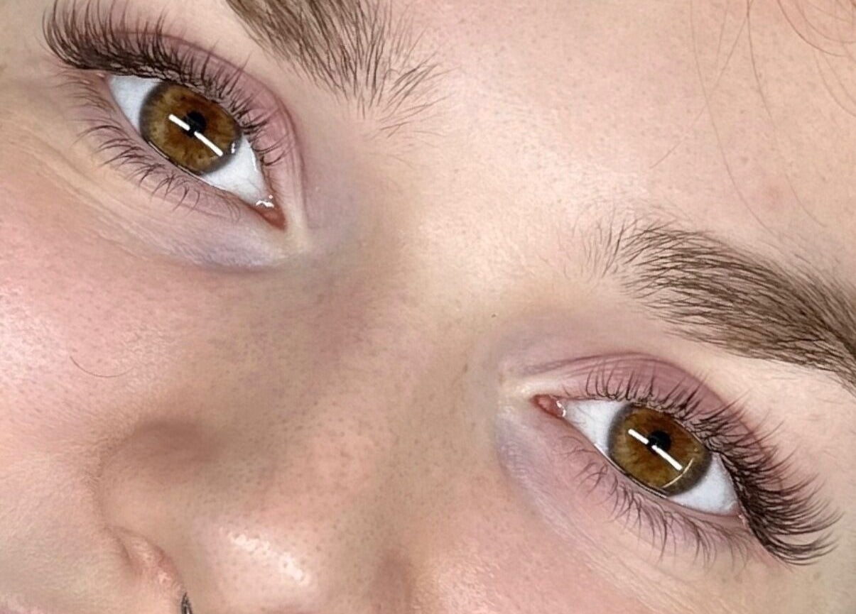 Close-up of enhanced lashes at Bea Paulette Artistry in Stevenage, England, GB. Natural beauty highlighted.