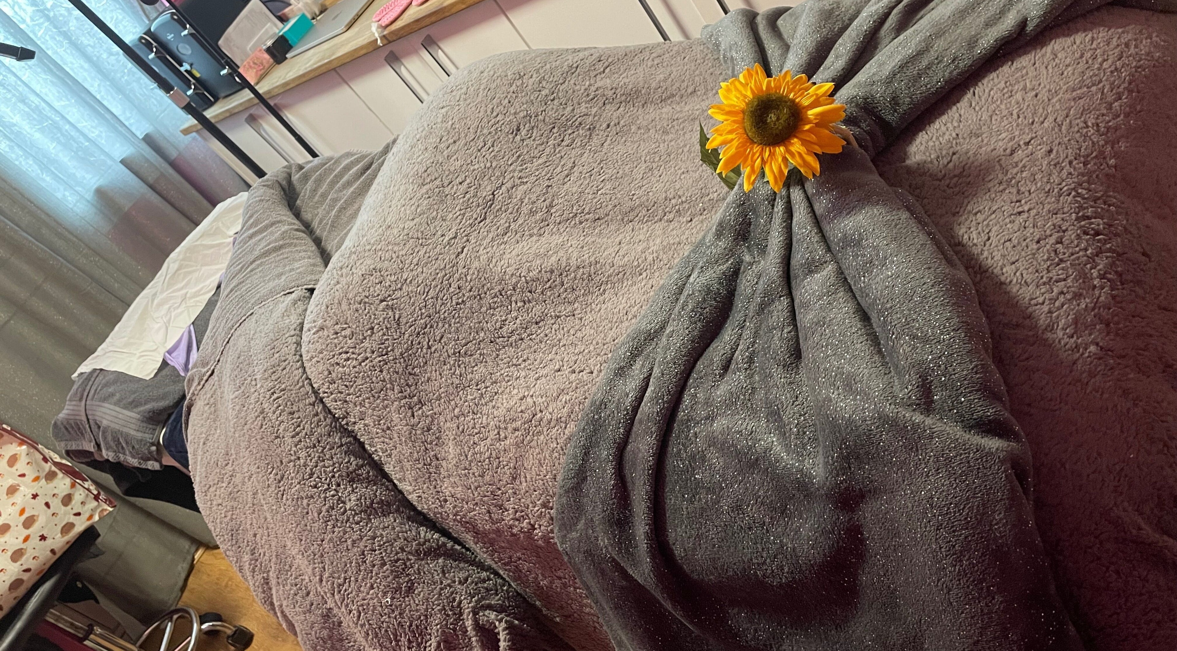 Plush spa bed with sunflower at A Little Unorthodox, Allesley Coventry, England, GB.