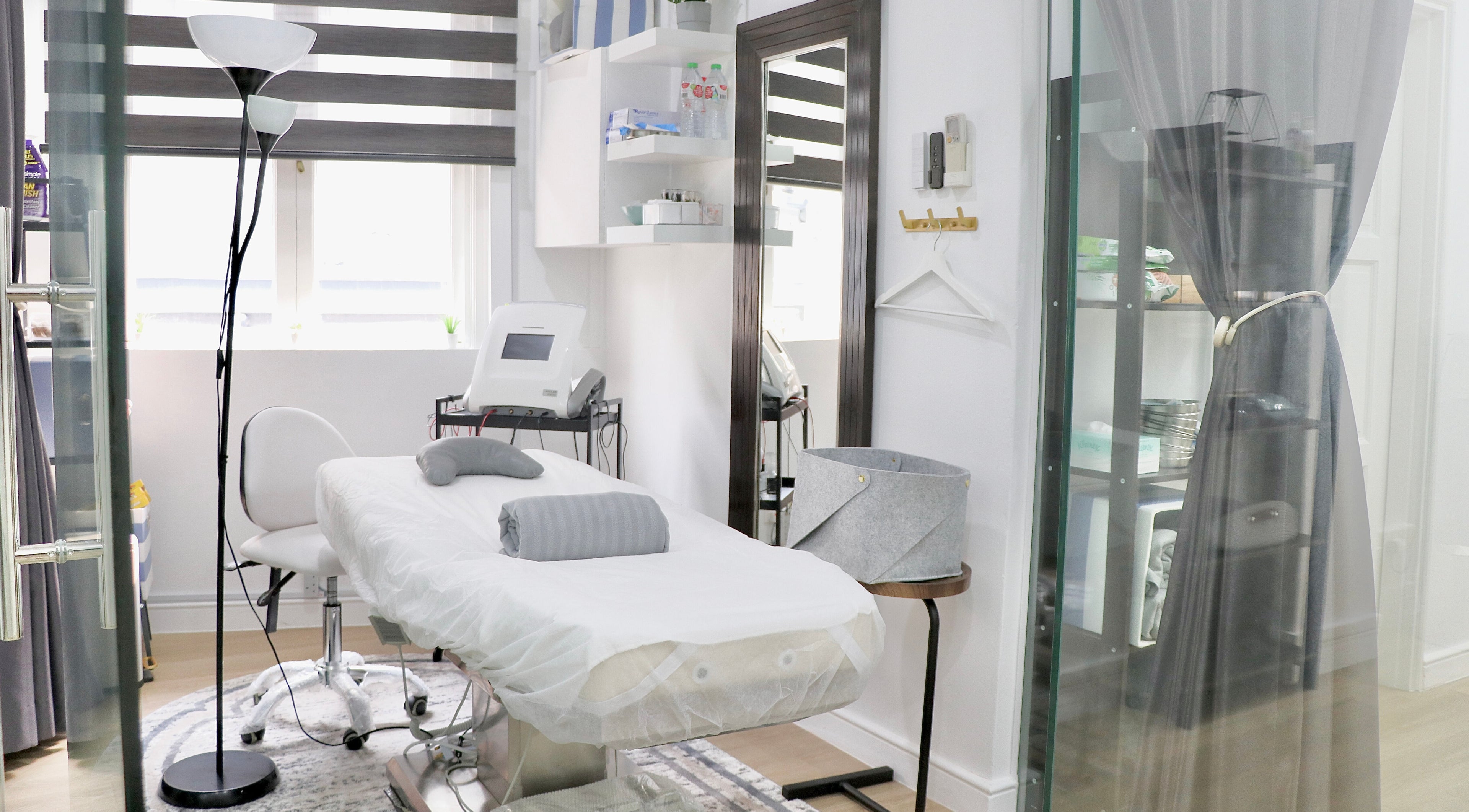 Modern, serene treatment room at HairFreeSG Electrolysis Permanent Hair Removal Studio, Singapore, Singapore, SG.