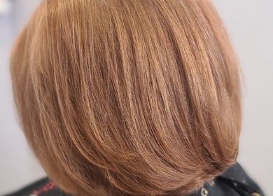 Stylish bob hairstyle at Taboo Salon in Telford, Pennsylvania, US. Perfectly trimmed and colored.