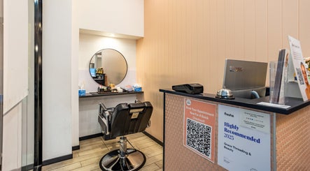 Reception and styling chair at Grace beauty and Threading - Strathpine Centre in Strathpine, Queensland, AU.