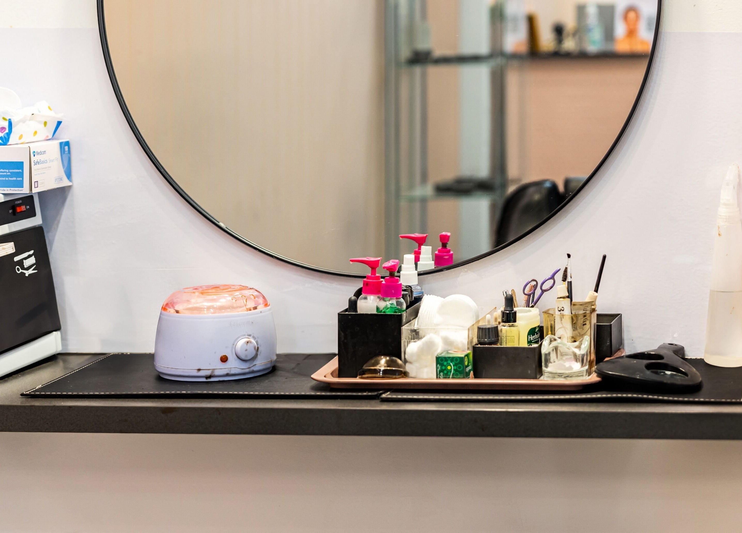 Beauty tools on a counter at Grace beauty and Threading - Strathpine Centre, Strathpine, Queensland, AU.