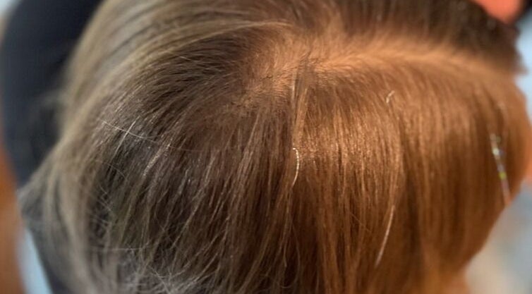 Close-up of freshly colored hair at A Wild Colorist Appears, Palatine, Illinois, US.