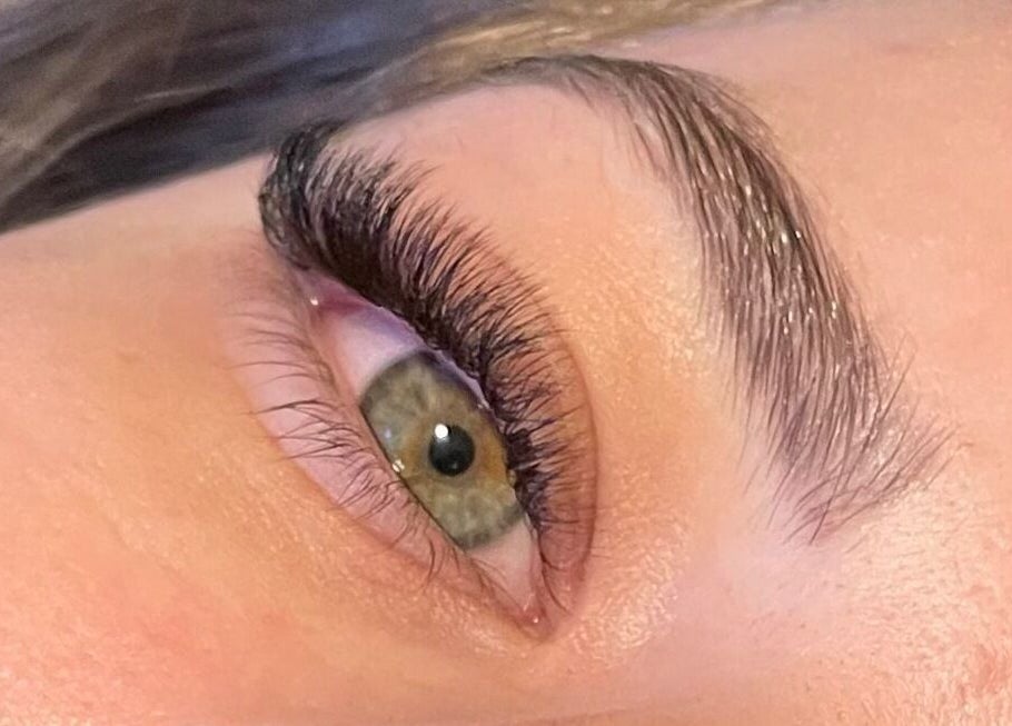 Close-up of expertly styled lashes at Verve & Vogue Beauty Haus, Westgate-on-sea, England, GB.